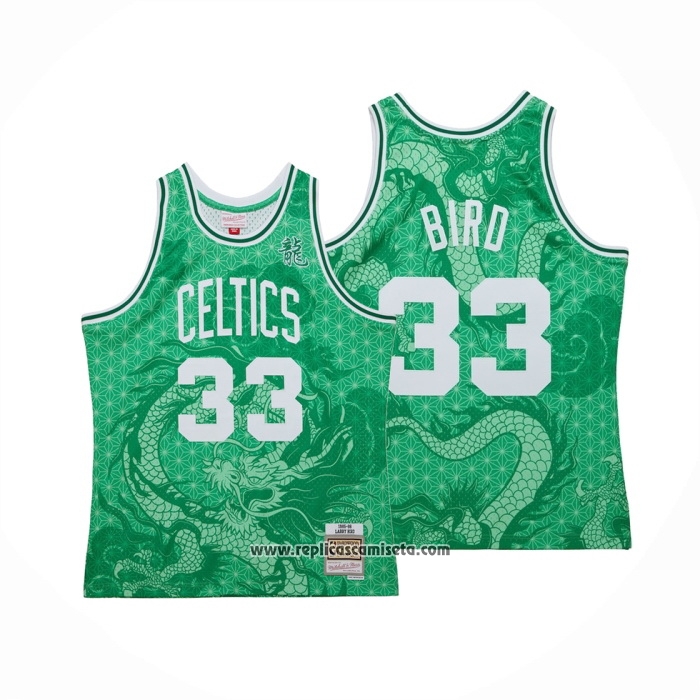 Camiseta Boston Celtics Larry Bird #33 Asian Heritage Throwback 1985-86 Verde